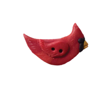 Button - Sitting Cardinal, Large MAIN