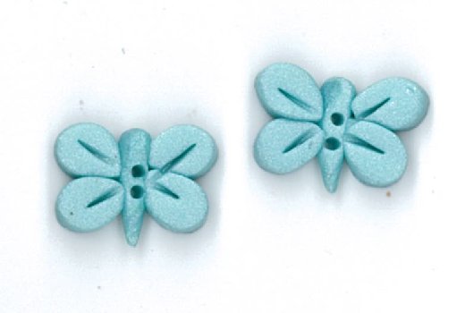 Button - Pearl Aqua Butterfly, Set of 2 MAIN