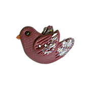 Button - Left-Facing Bird - Bordeaux, Small MAIN
