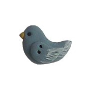 Button - Left-Facing Bird - Slate Blue M THUMBNAIL