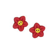 Button - Red w/Yellow Center Flower Head, Medium (Set of 2) THUMBNAIL