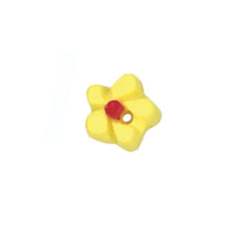 Button - Yellow w/ Red Center Flower Head, Extra Small MAIN
