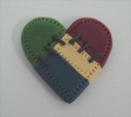 Button - Heart Quilted, Stitched MAIN