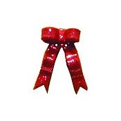 Button - Long Red Glitter Bow THUMBNAIL