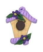 Button - Lavender Birdhouse THUMBNAIL