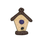 Button - Birdhouse, Tan THUMBNAIL