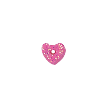 Button - Fuchsia Glitter Heart, Extra Small MAIN