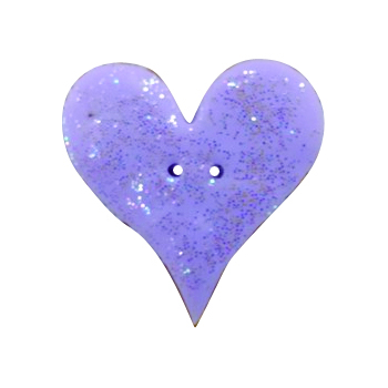 Button - Lavender Glitter Heart, Large MAIN