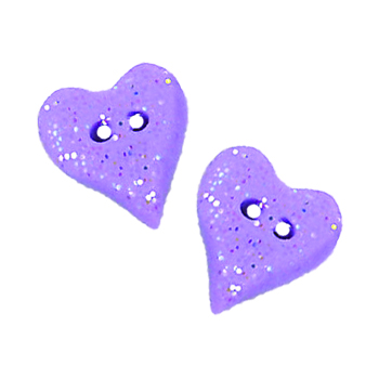 Button - Lavender Glitter Heart, Small (Set of 2) MAIN