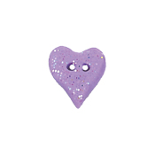 Button - Lavender Glitter Heart, Small THUMBNAIL