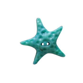 Button - Pearl Turquoise Starfish, Large MAIN