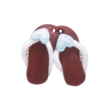 Button - Stacked Red Flip Flops, set of 2 MAIN