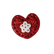 Button - Red Glitter Heart w/ Snowflake MAIN