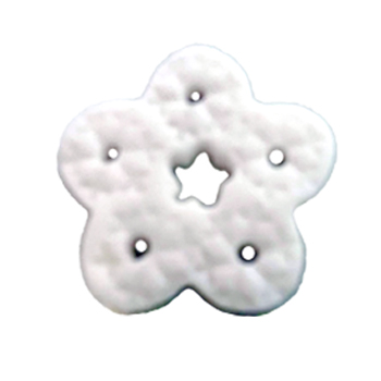 Button - White Imprint Snowflake, Large MAIN