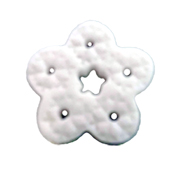 Button - White Imprint Snowflake, Large THUMBNAIL