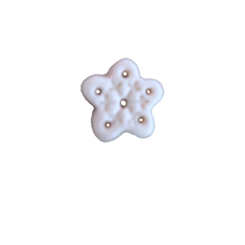 Button - White Imprint Snowflake, Small MAIN