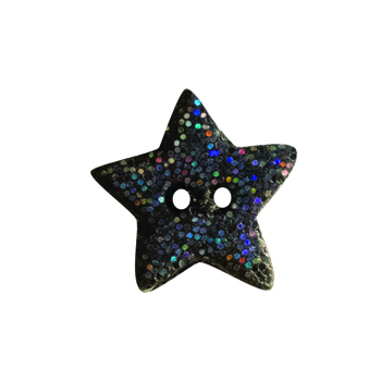 Button - Black Cosmic Star, Small MAIN