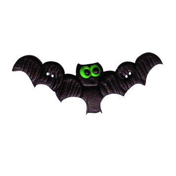 Button - Bat with Curvy Wing MAIN