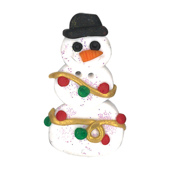 Button - Snowman Wrapped in Lights MAIN