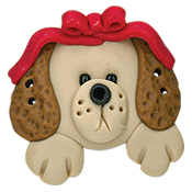 Button - Puppy Head with Bow MAIN