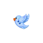 Button - Left-Facing Glitter Bird Periwinkle, Small THUMBNAIL