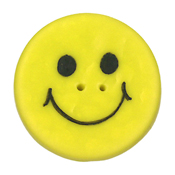 Button - Yellow Happy Face, Large THUMBNAIL