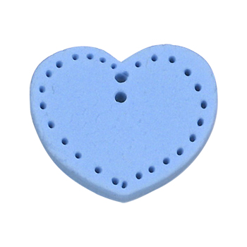 Button - Periwinkle Blue Lacy Heart, XL MAIN