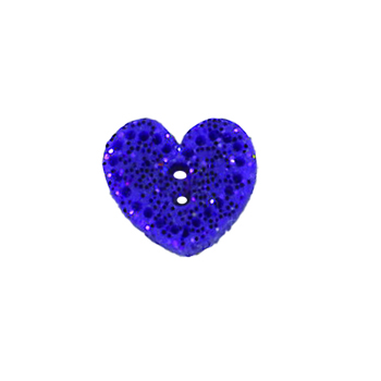 Button - Purple Glitter Lacy Heart, Small/Medium MAIN