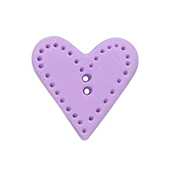 Button - Purple Stitched Heart, Medium MAIN