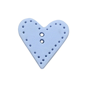 Button - Periwinkle Stitched Heart, Medium MAIN