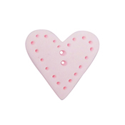 Button - Pink Stitched Heart, Medium MAIN