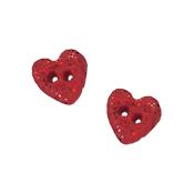Button - Sparkle Heart, Red - Set of 2 THUMBNAIL