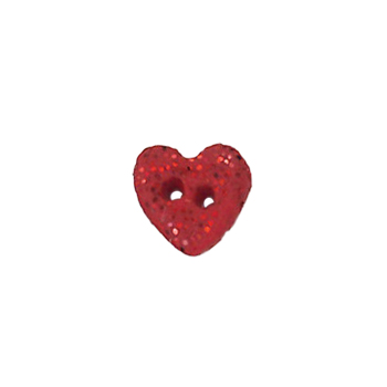 Button - Sparkle Heart, Red MAIN
