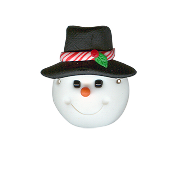 photo of SB427 snowman with top hat button MAIN