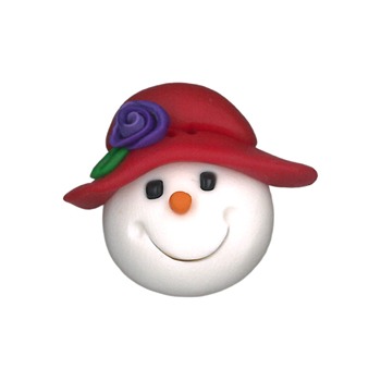 Button - Snow Lady with Red Hat MAIN