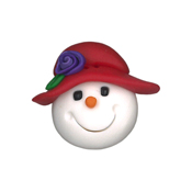 Button - Snow Lady with Red Hat THUMBNAIL
