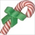 Button - Candy Cane With Bow MAIN