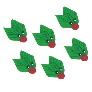 Button - Twin Holly, Small - Set of 6 MAIN