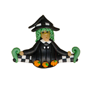 Button - Witch with Pumpkins THUMBNAIL