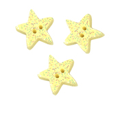 Button - Yellow Glitter Star, Medium, Set of 3 THUMBNAIL