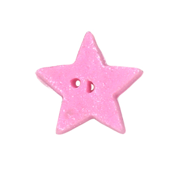 Button - Pink Lacy Pulled Star (Medium) MAIN