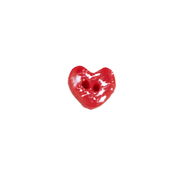 Button - Red Speckled Heart, Small (Rounded) THUMBNAIL