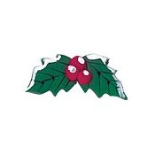 Button - Snowy Holly Leaves & Berries THUMBNAIL