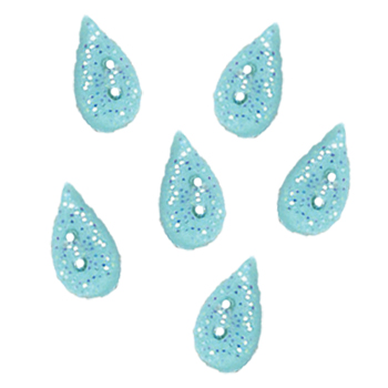 Button - Aqua Raindrop, Extra Small (Set of 6) MAIN