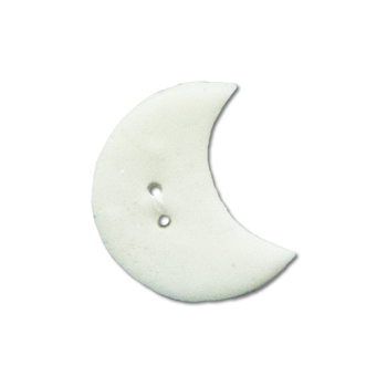 Button - White Glitter Moon, Medium MAIN