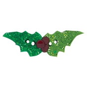 Button - Glitter Holly, Small THUMBNAIL