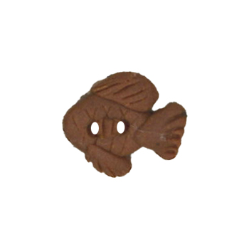 Button - Left-facing Brown Fish, Extra Small MAIN