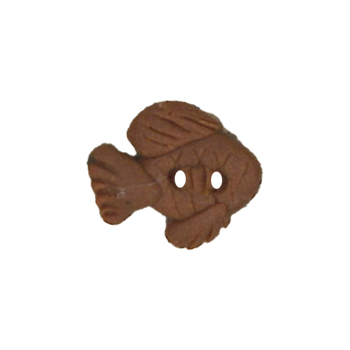 Button - Right-facing Brown Fish, Extra Small MAIN