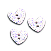 Button - Glitter Heart White, Small (Set of 3) THUMBNAIL