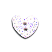 Button - Glitter Heart White, Small THUMBNAIL